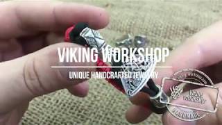 Handmade Paracord Bracelets with Viking Axe and Elder Futhark Rune