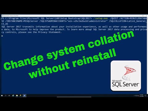 Changing SQL Server System Collation without reinstalling