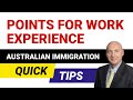 QUICK TIPS! Australian Immigration: Work Experience Points #Shorts