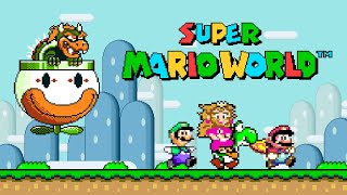 Super Mario World (1990) SNES - 2 Players, Fantastic co-op with 95 Exits Completed! [TAS]