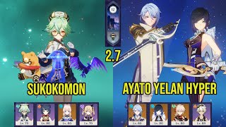 SUKOKOMON (w/ C0 KOKOMI) \u0026 C0 AYATO YELAN Hyper | 2.7 Spiral Abyss Floor 12 | Genshin Impact