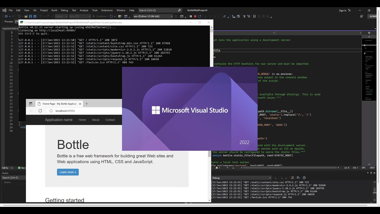 Website With Python Inside Visual Studio 2022 Getting Started Youtube
