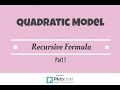 Write a Quadratic Model For The Recursive Sequence.  Part 1