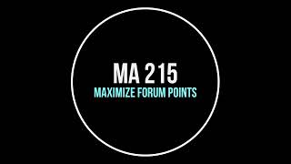 Maximizing Forum Points