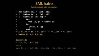 SML (Standard ML) halve function
