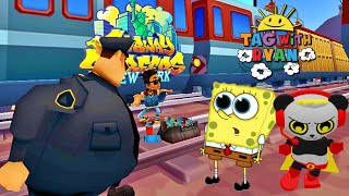 Tag with Ryan vs Subway Surfers UPDATE - SpongeBob SquarePants Combo Panda - All Characters Unlocked