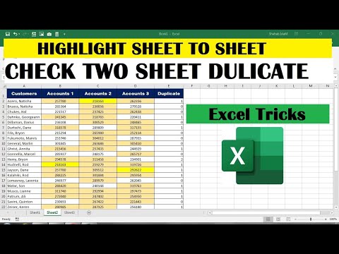 Excel sheets highlight duplicates in two sheets