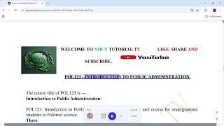 POL123 INTRODUCTION TO PUBLIC ADMINISTRATION.