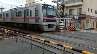 京成3000形3038編成75K京成本線快速京成佐倉行き四ツ木6号踏切通過