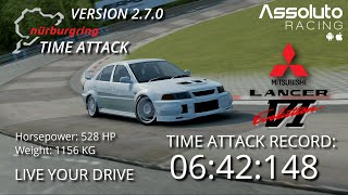 Assoluto Racing 2.7.0 | Nürburgring Time Attack [6:42:148] Mitsubishi Lancer EVO VI (Gameplay)