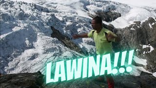 Lawina z lodowca Buerbreen