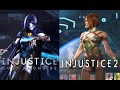 RAVEN ENCHANTRESS Injustice 1 & 2 Comparison SUPER MOVES, INTROS & POSE VICTORY