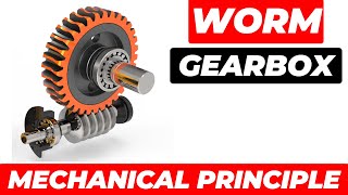 Mechanical Principle - Worm Gear Box #engineering #machine #wormgear