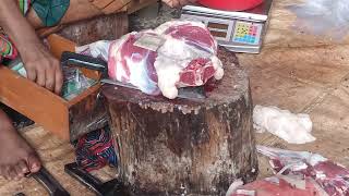 Original and fresh goat meat cutting||அசல் ஆட்டு இறைச்சி வெட்டுதல்|| காலை இறைச்சி சந்தை