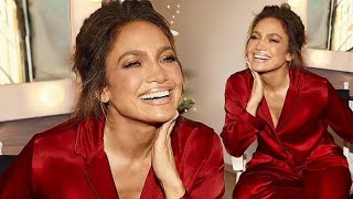 Jennifer Lopez’s Stunning Red Silk Nightwear Photoshoot