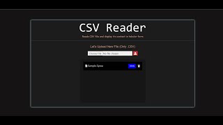 Csv upload || Csv reader using node js and ejs