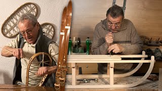 ESQUÍS, TRINEOS y RAQUETAS artesanales. Fabricación con madera de piezas para la nieve | Documental