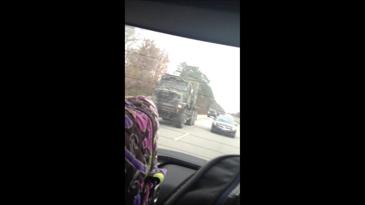 Military Convoy In North Carolina - YouTube