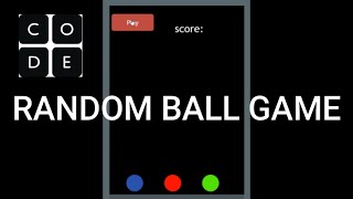 How to make a random ball game on code.org in APPLAB