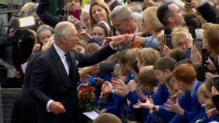 King Charles III greets well-wishers in Belfast, Northern Ireland
