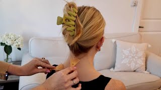 ASMR | Hair brushing, nape attention, fabric scratch \u0026 light touch on Mel 🌻 (whisper)