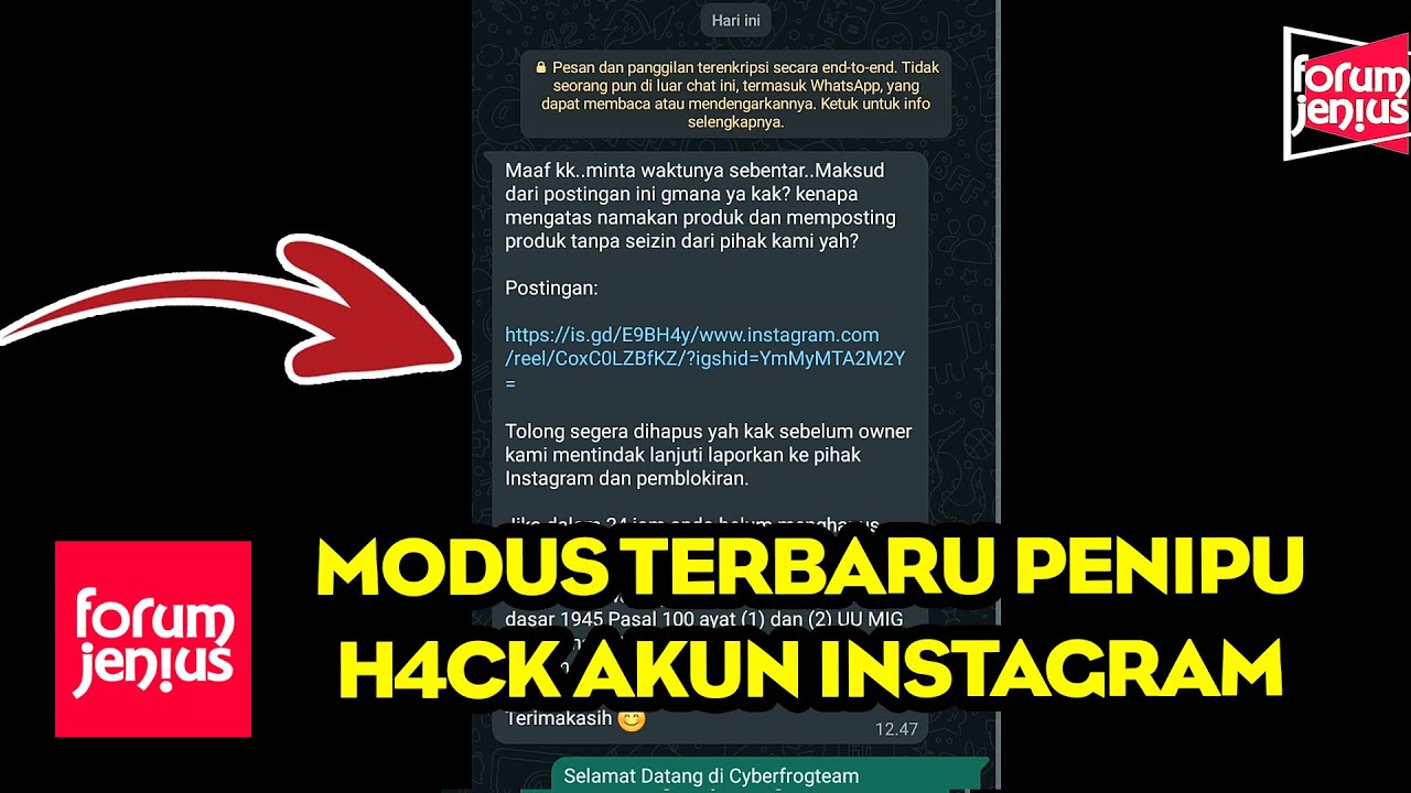 HATI HATI MODUS BARU PENIPUAN LINK PHISING H4CK AKUN INSTAGRAM ...