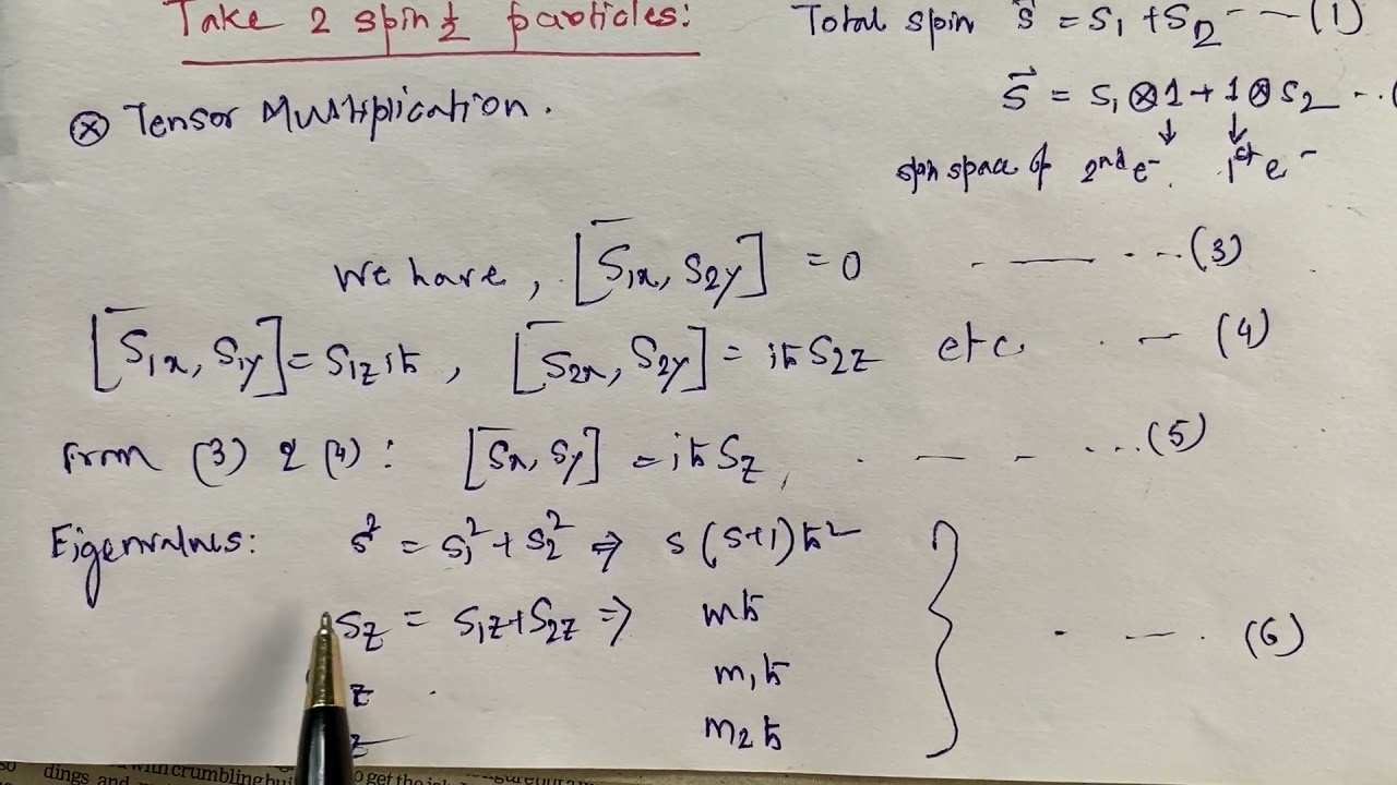 Addition Of Angular Momentum In Quantum Mechanics Part 1 - YouTube