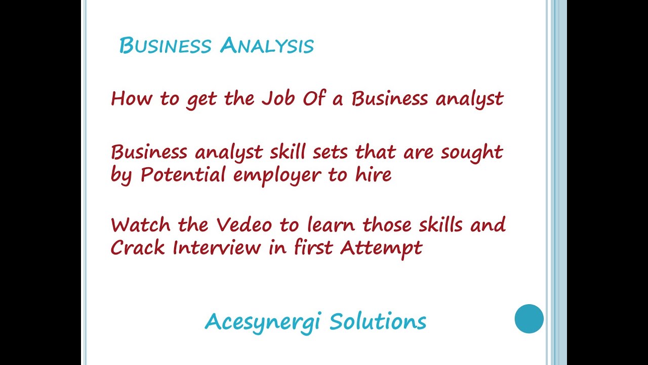 Business Analysis Certification |Business Analysis Introduction| Free ...