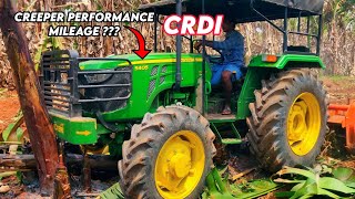 John Deere 5405 CRDI Tractor creeper performance | Banana mulching mileage | Shaktiman tusker rotary