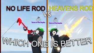 Comparing NO LIFE ROD Vs HEAVENS ROD In Roblox | FISCH