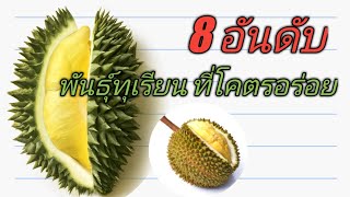 8 อันดับ สายพันธุ์ทุเรียนที่อร่อยที่สุด