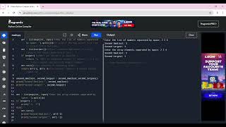 Find the second smallest and largest numbers using with function and without function in python