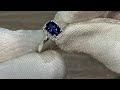 magnificent 1.05ct velvet blue sapphire set in white gold with halo diamonds. truly stunning