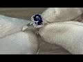 magnificent 1.05ct velvet blue sapphire set in white gold with halo diamonds. truly stunning