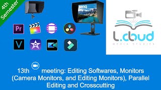 LCloud MediaStudies Group Meet #13 Editing Softwares, Monitors Camera and Editing, Parallel Editing