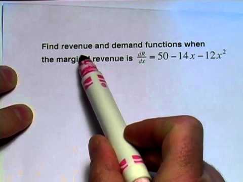 Calculus: Finding cost and revenue functions from marginal cost and revenue functions Calculus: Finding cost and revenue functions from marginal cost and revenue functions