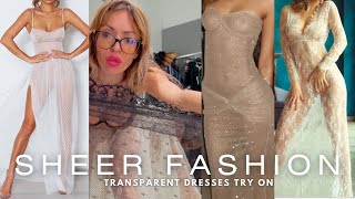 TRANSPARENT DRESSES TRYON HAUL IN A SHOPPING MALL || NEW COLLECTION 2025- #seethrough #sheerfabrics