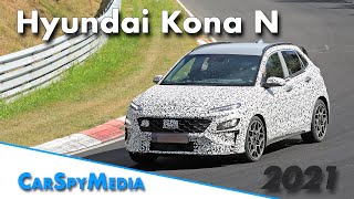 2021 Hyundai Kona N prototype spied testing at the Nürburgring