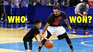 Stephen Curry vs 7 Year Old Boy 2015 Under Armour Tour