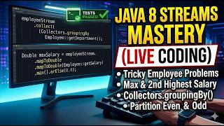 Java 8 Streams Interview Questions: Crack Senior Level Coding Rounds (Live Coding)