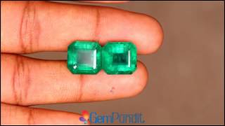 GemPundit Emerald (Pair) - 19.12 carats from Zambia