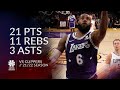 LeBron James 21 pts 11 rebs 3 asts vs Clippers 21/22 season