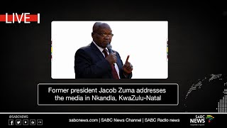 Former President Jacob Zuma briefs the media