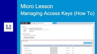 Microlesson: Managing Access Keys (how to)
