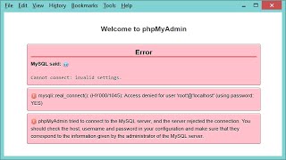 [FIXED] phpMyAdmin Error: Access denied for user root@localhost using password YES