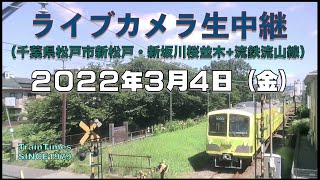 【ライブカメラ】生中継／千葉県松戸市新坂川桜並木／2022年3月4日【桜並木・流鉄流山線リアルタイム配信】