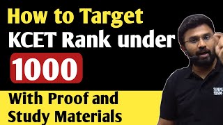 Strategy to Score under 1000 Rank in KCET 2023 ? How to Study & Materials to Refer ?