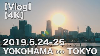 【Vlog】１泊２日で横浜と東京（銀座・浅草）に行ってきた。/  YOKOHAMA to TOKYO【4K】