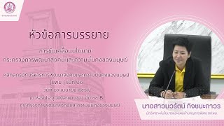 หัวข้อการบรรยาย แนวทางการปฏิบัติงานศูนย์เร่งรัดการจัดสวัสดิภาพประชาชน (ศรส.)