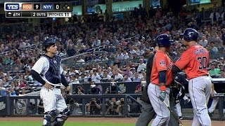 HOU@NYY: Benches clear after Gomez gets heated